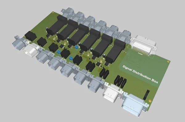 Render of the signal distribution board